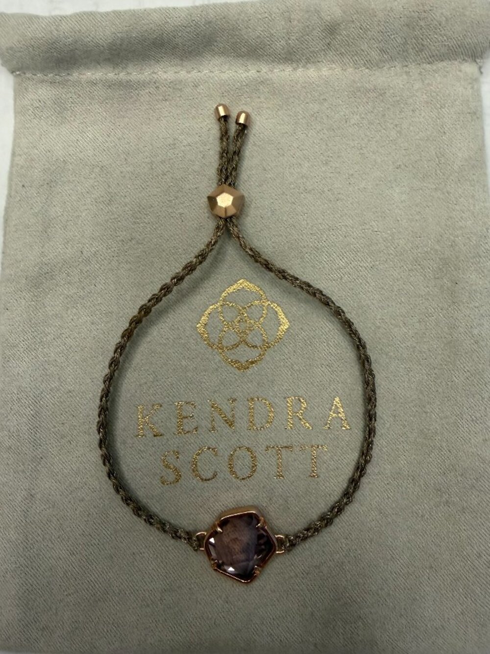 Kendra Scott Adjustable bracelet, amathyst and rose gold